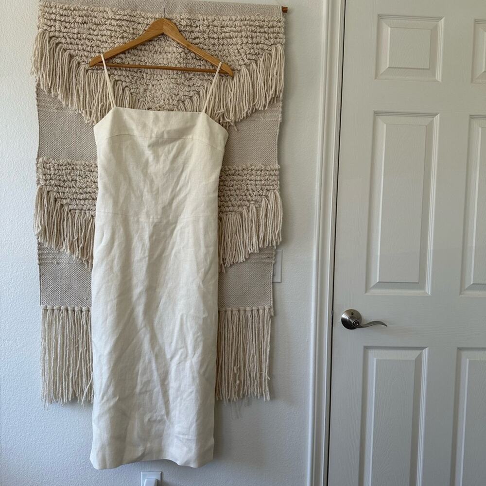 Tory Burch Strap Back Linen Sheath Dress